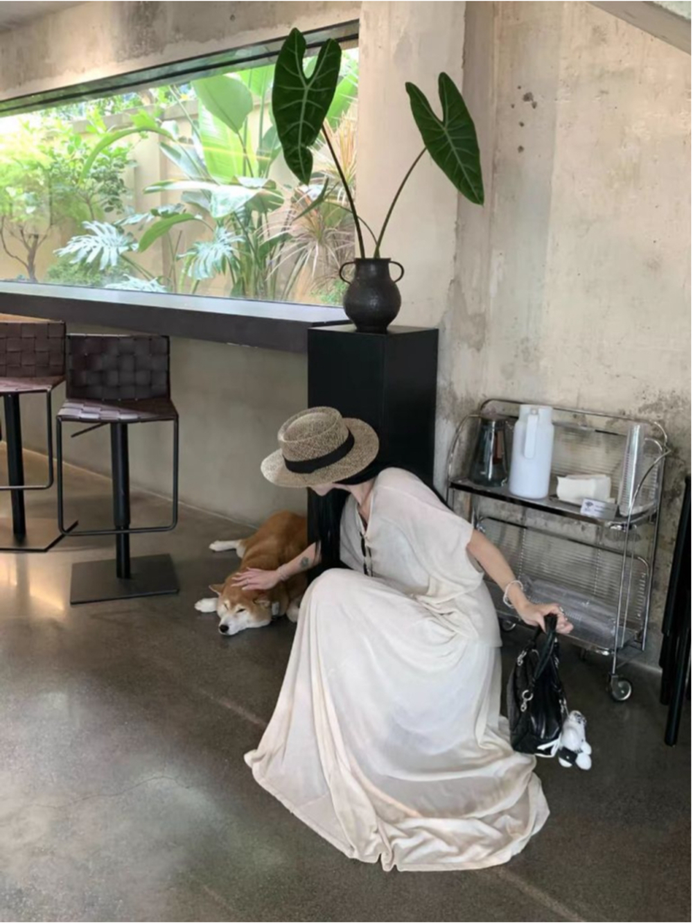Women's Beige Knit Maxi Dress